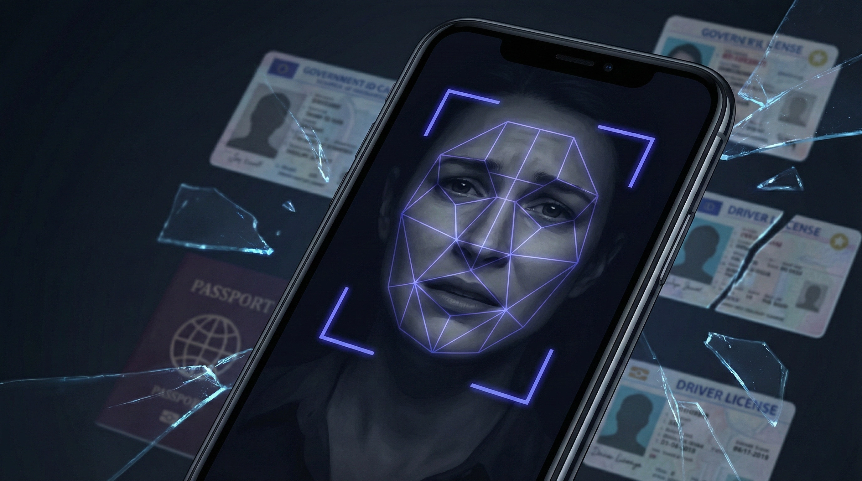 Digital surveillance and privacy erosion concept illustrating biometric data collection and face scanning technology